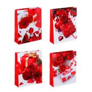LADECOR Пакет подарочный бумажный, 26x32x9 см, 4 дизайна, Розы